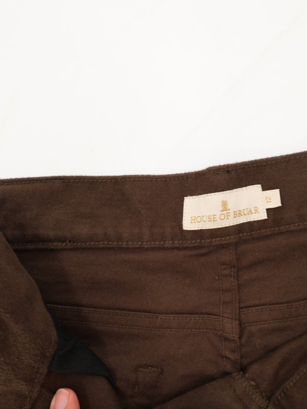 House of Bruar Pants Women 12 L30 moleskin Straight Leg 5 Pocket High Rise Brown - Picture 11 of 12